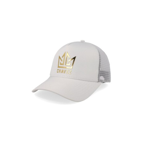 Gorra All In Chavez Golden Curva Trucker Blanca Unitalla