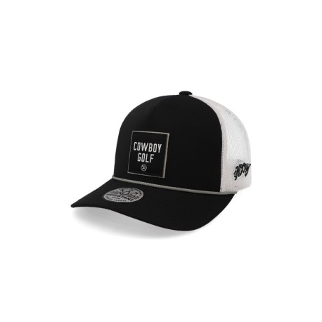 Gorra Hooey Cowboy5 Panel Trucker Square Patch Negro Unitalla