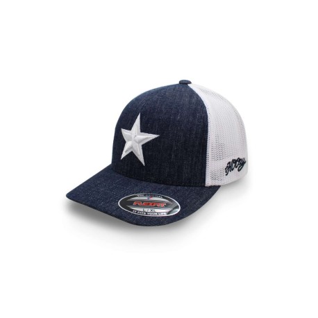 Gorra Hooey Denim And White Star Trucker Azul Cerrada