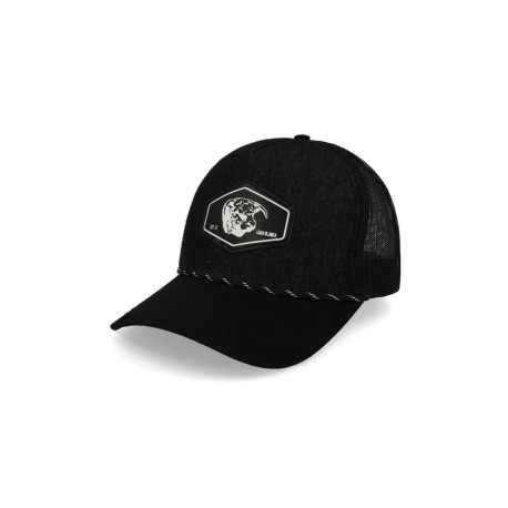 Gorra Cara Blanca Cb10 Parche Blk Trucker Negro Unitalla